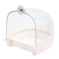 Ioensy - Accesorios Para Jaulas Colgantes Para Baño De Pájaros Bañera Para Pájaros Para Periquitos Canarios Budgerigar Blanco