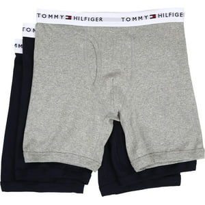 Calzoncillo Bóxer Tommy Hilfiger De Algodón Para Hombre, Paquete De 3 Unidades, Color Azul Marino