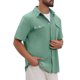 thumbnail image 5 of INSPIRE CHIC Camisas de Lino de Manga Corta con Bolsillos en el Pecho para Hombre, Verano, Playa, Abotonadas, Talla XL, Verde, 5 of 6