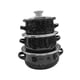 thumbnail image 3 of Juego De 3 Miniollas Esmaltadas, Juego De Utensilios De Cocina Esmaltados Portátiles Universales Para Cocinar En Casa, Color Negro, 3 of 5
