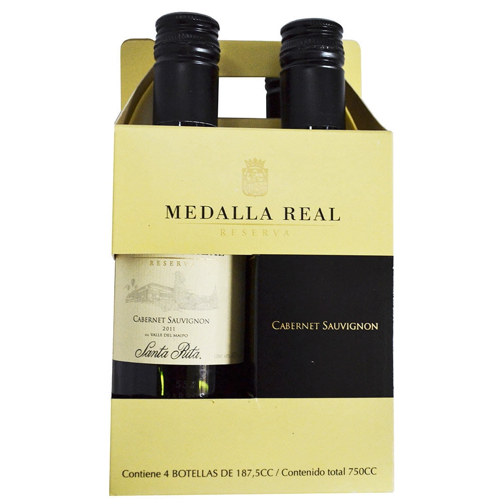 Vino Tinto Cabernet Sauvignon 13.5° Pack 4 Botella 187 ml Medalla Real