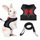 thumbnail image 1 of Arnés y Correa para Conejo Uxcell, Arnés de Chaleco Lindo para Mascotas Pequeñas, Correa Ajustable Suave con Hebilla de Malla Transpirable (M, Negro) para Conejito, Gatito, Cerdito Pequeño, 1 of 7