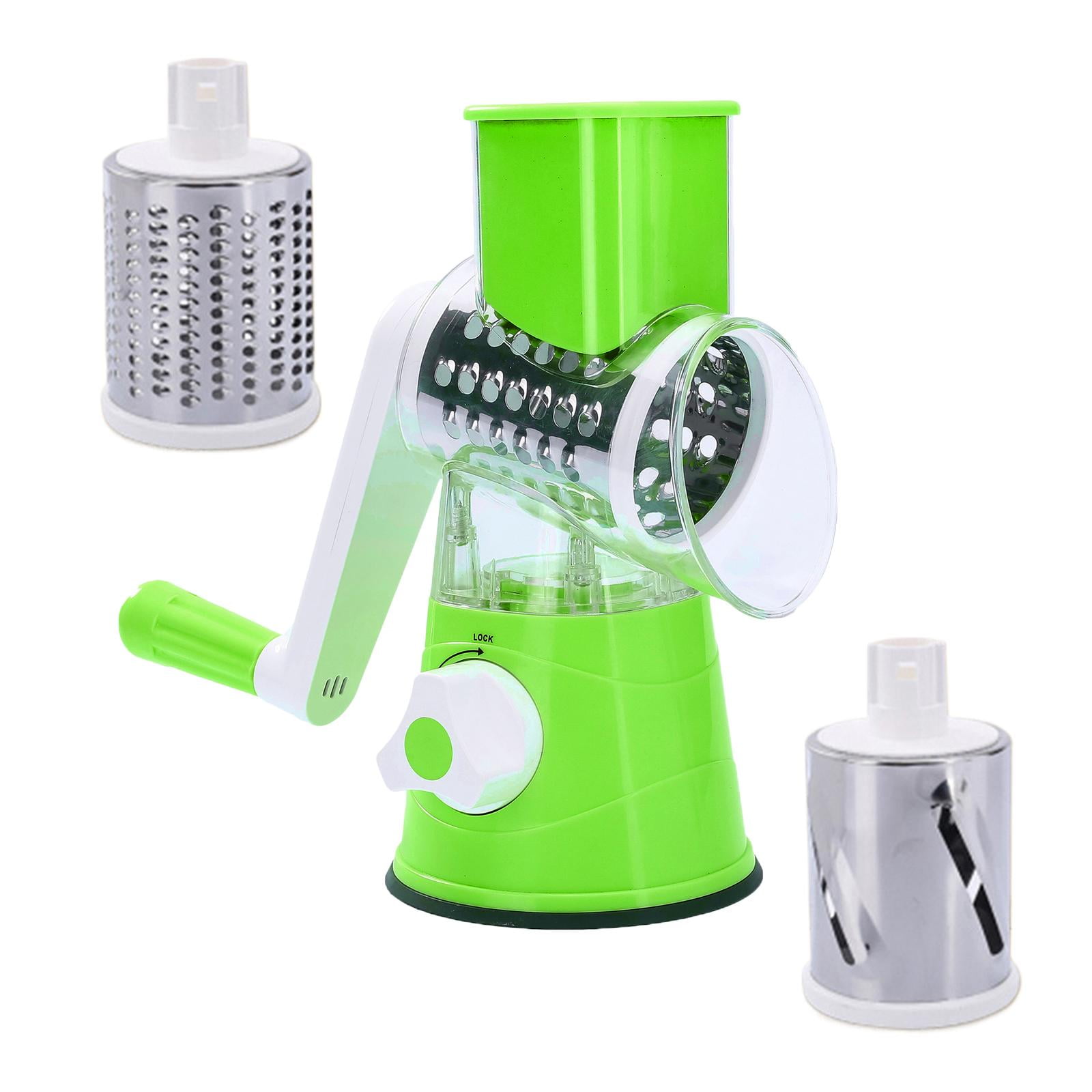Magideal - Rallador De Queso Rotatorio Manual Rebanador De Mandolina Fácil De Limpiar, Molinillo De Nueces Rebanador De Rallador Rotatorio, Rebanador De Verduras Verde