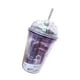 thumbnail image 2 of Taza De Agua Creativa, Vaso Para Batidos, Taza Para Bebidas Frías Con Tapa Y Pajita, Color Morado, 17,6 Cm X 10,2 Cm, 2 of 3