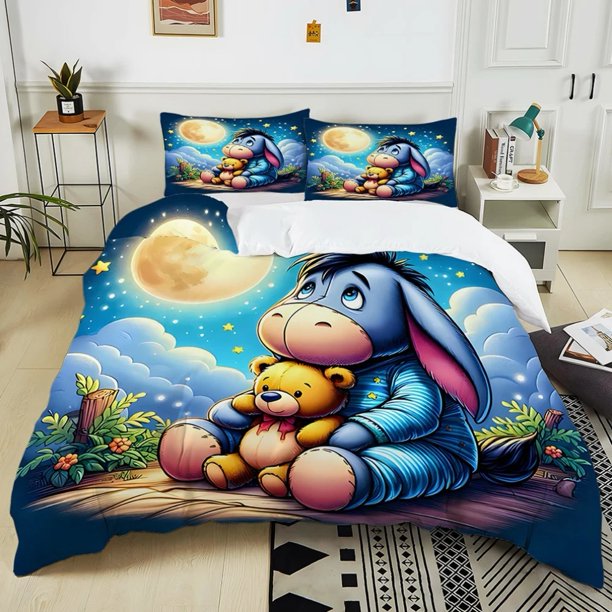 Cartoon Winnie Eeyore Duvet Cover Winnie The Pooh Bedding Set 3D Printing Home Boy Girl 2/3pcs Childrens Bedding