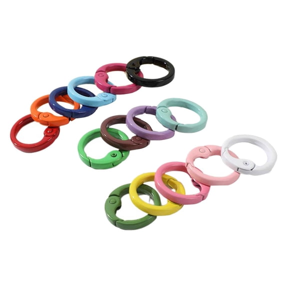 15x Spring Set Snap Hebilla Mosquetón Accesorio de bricolaje Heavy Duty Round Small Snap Broche Spring Snap Hook para monedero Artesanía