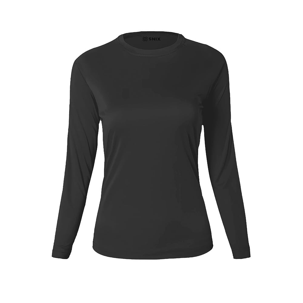 Snix - Polera Femenina Dry Fit Manga Larga-negro Talla S