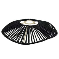 Magideal - Pantalla De Lámpara De Cuerda Tejida A Mano, Estilo Rústico, Para Lámpara De Techo, Decoración Hecha A Mano, Lámpara De Mesa, Lámpara Colgante, Pantal Negro