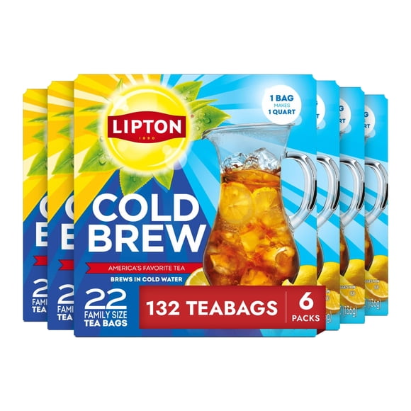 Tea Lipton Cold Brew Black 132 bolsas, tamaño familiar