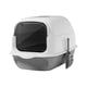 thumbnail image 3 of Caja de arena para gatos con capucha y tapa, inodoro grande para gatos, arenero, suministros para mascotas, bandeja de arena para gatos, caja de arena , GRIS, 3 of 5