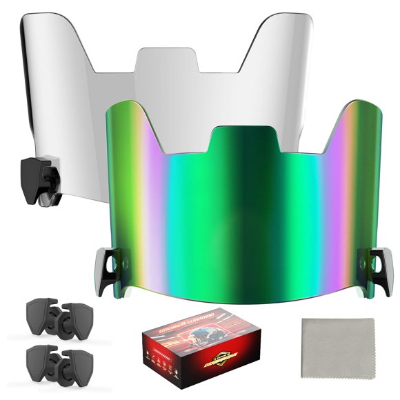 Visores para casco KUBQLIG Pack de 2, Transparente y Verde