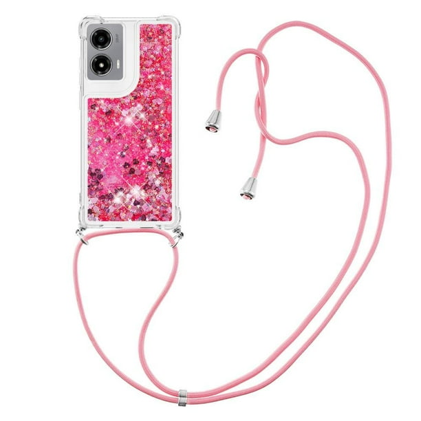 Funda FOXDOCK para Motorola Moto G Stylus 5G 2024 con Cuerda Ajustable, Brillo Líquido, Protección Antigolpes y Lente – Ideal para Regalo