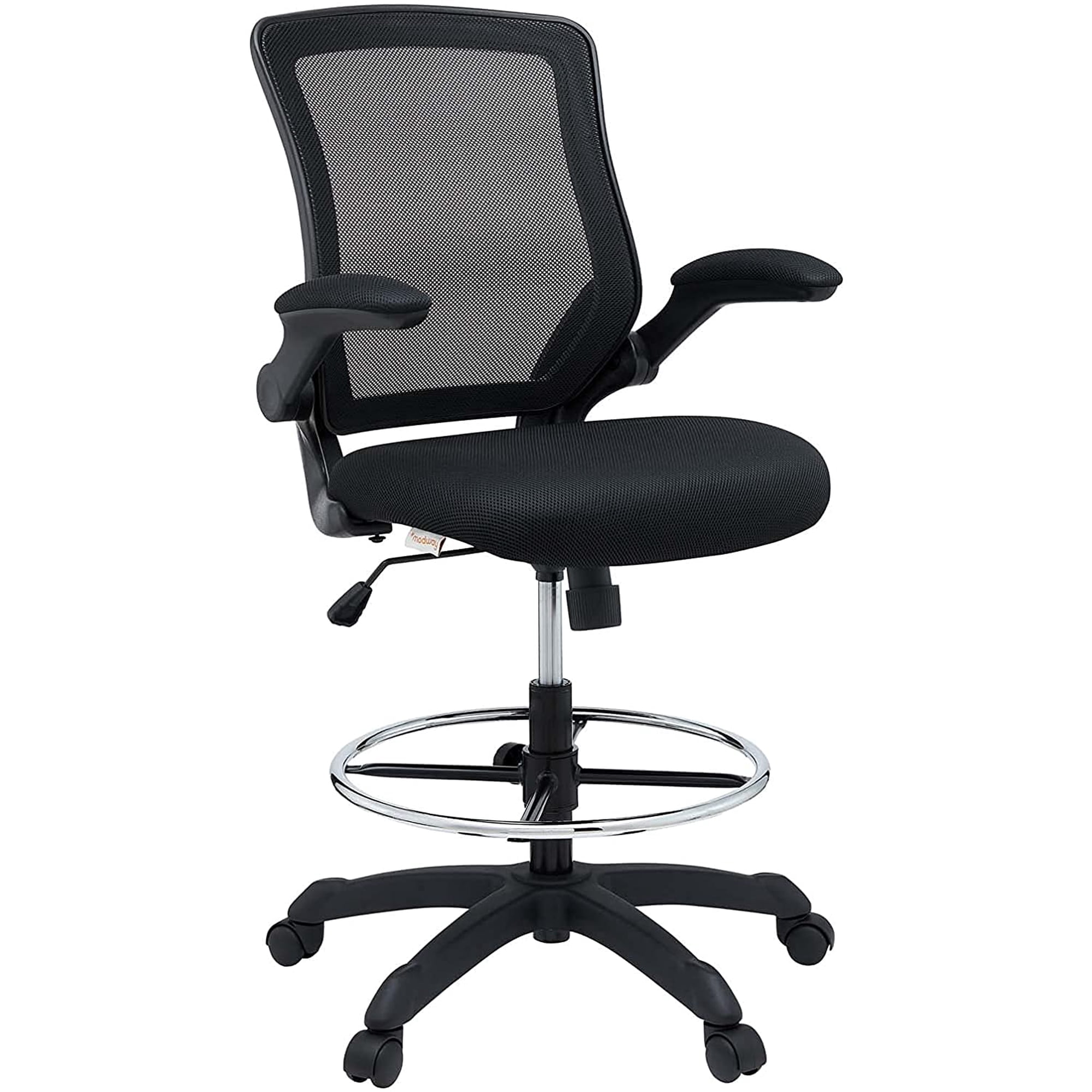Silla De Dibujo Modway Veer, Escritorio De Recepción Con Brazo Abatible, Color Negro