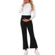 thumbnail image 2 of Pantalones de Maternidad INSPIRE CHIC Sobre el Vientre Ajustables de Cintura Alta Pantalones Acampanados de Soporte Suave y Elástico para el Vientre Pantalones Casuales S Negro, 2 of 6