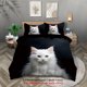 thumbnail image 1 of x465 Bed Sheets-piece set of cute white cat pattern print ( duvet cover pillowcases, no core) comfortable bedding set 3-Piece Bedding Set (1 Duvet Cover + 2 Pillow Shams) nj465, 1 of 5