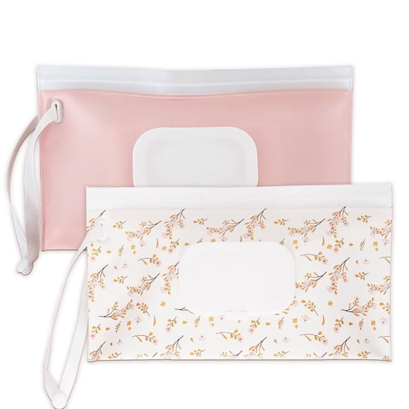 Dispensador portátil recargable de toallitas para bebé Cephira rosa