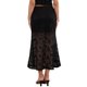 thumbnail image 3 of Falda Larga de Encaje INSPIRE CHIC para Mujeres con Cintura Alta Elástica, Flowy, Casual de Verano, Talla S, Negra, 3 of 6
