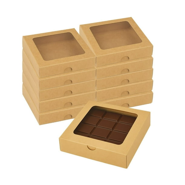 Set 30 Caja Ventana 14x12x2cm Beige Contenedor Desechable