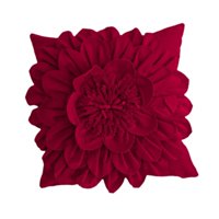 Bothyi - Funda De Almohada Con Diseño De Flores En 3D, Funda De Almohada Navideña Para Decoración Festiva, Cama Roja Cuadrada