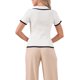 thumbnail image 3 of Camiseta de Trabajo Casual para Mujer con Manga Corta, Cuello Polo en V y Tejido de Punto Acanalado S Blanco, 3 of 6