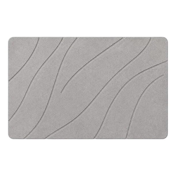 Alfombra Baño Ultra Absorvente Diatomita Piedra Diseños gris