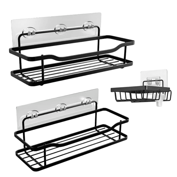 Organizador De Ducha Belug Repisa Baño Adhesivo Set 3 Inoxidable