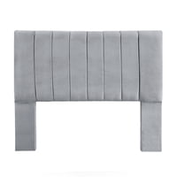 Mbc - Respaldo De Cama 2 Plazas Tubular Felpa Gris