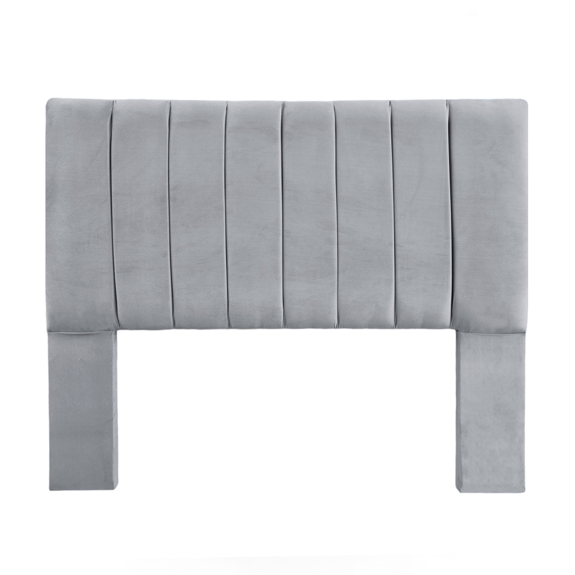Mbc - Respaldo De Cama 2 Plazas Tubular Felpa Gris
