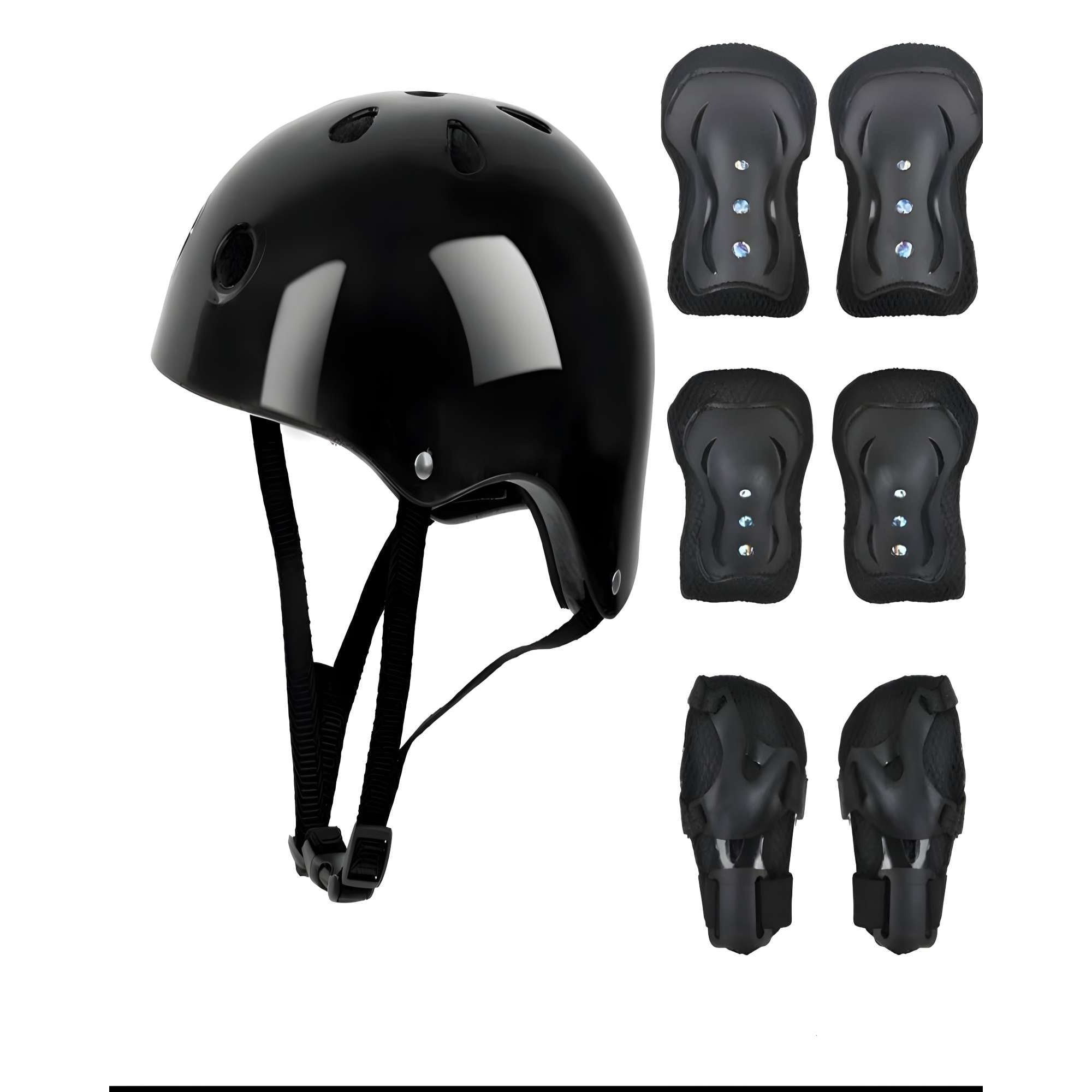 Genérico - Kit De Protección Infantil Para Patines Negro