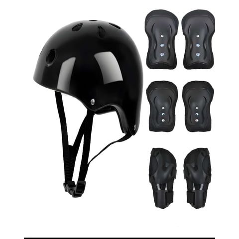 Genérico - Kit De Protección Infantil Para Patines Negro
