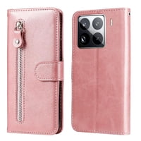 Gangxun - Funda Con Cremallera Para Xiaomi 15 Pro, Carcasa Cartera De Cuero Pu Con Soporte Y Tarjetero