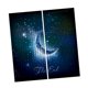 thumbnail image 2 of Conjunto de 2 paneles de impresión digital 3d cortinas 140x100cm luna cielo, 2 of 5