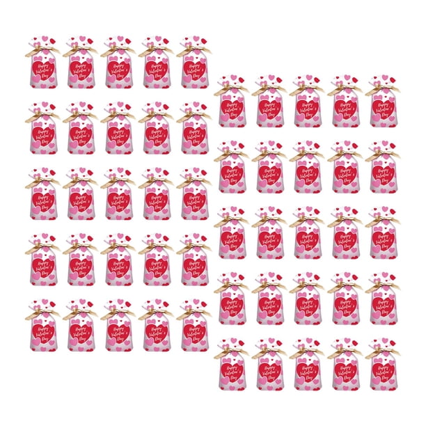 50 Uds. Bolsas de regalo de corazón de amor para el Día de San Valentín bolsas de joyería bolsas con cordón bolsas de dulces bolsas de almacenamiento
