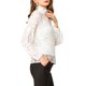 thumbnail image 4 of INSPIRE CHIC Edición Blusa de Encaje Floral para Mujer con Cuello Alto, Mangas Largas Abullonadas y Transparente M Blanco, 4 of 7
