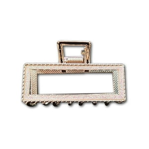 Besty - Traba Metálica Garra Rectangular Brillo Para Cabello Rosado Tornasol