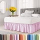 thumbnail image 1 of Xiao Hua Falda de cama, 1 pieza, rosa claro, elástica, tamaño king, volante para cama king, faldón de cama king, 38 cm de largo – Cubre perfectamente la base de la cama y decora el dormitorio., 1 of 1
