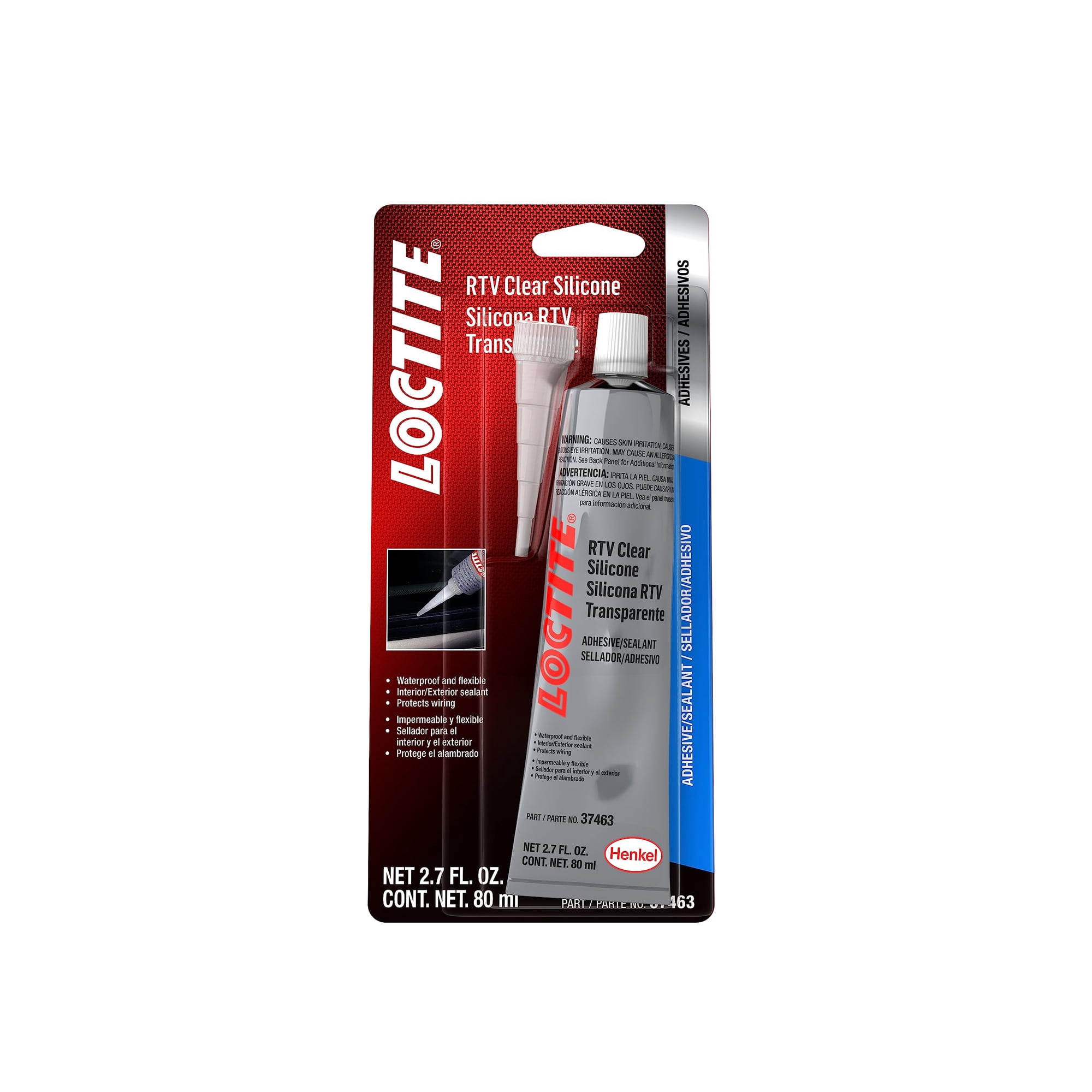 Adhesivo/sellador Loctite 37463, Tubo Transparente De Silicona Rtv De 80 Ml
