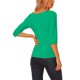 thumbnail image 3 of INSPIRE CHIC Camisetas de Mujer Mangas al Codo Cuello Barco Ajuste Ceñido Casual Verde M, 3 of 6
