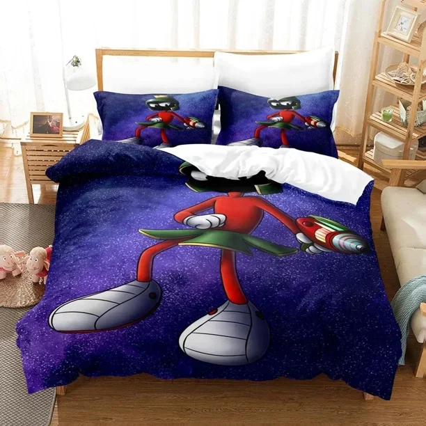v187 Bed Sheets New Printing Anime Marvin The Martian Bedding Set Single Twin Full Queen King Size Bed Set Adult Kid Bedroom Duvet Cover Sets 3-Piece Bedding Set (1 Duvet Cover + 2 Pillow Shams) Bed S