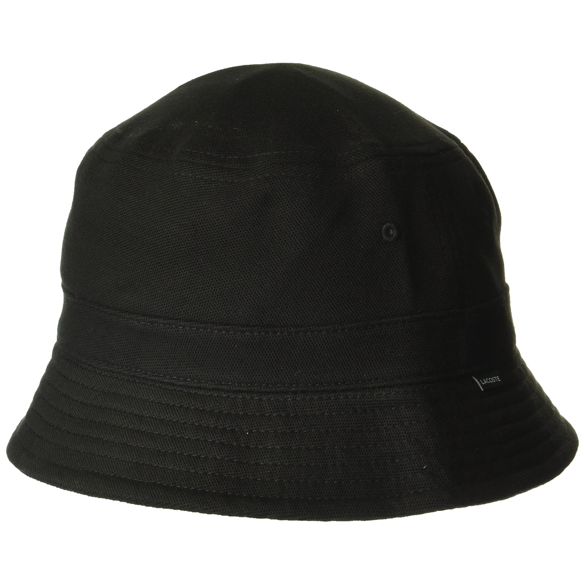 Gorro De Pescador Lacoste, Unisex, Liso, Con Forma De Cocodrilo Negro, Talla Pequeña