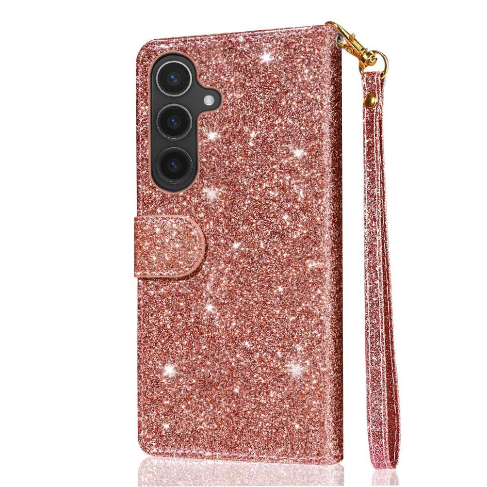 Funda Para Foxdock Elegante Funda Samsung Galaxy S25 Glitter Con Cremallera-Ideal Para El Uso Diario