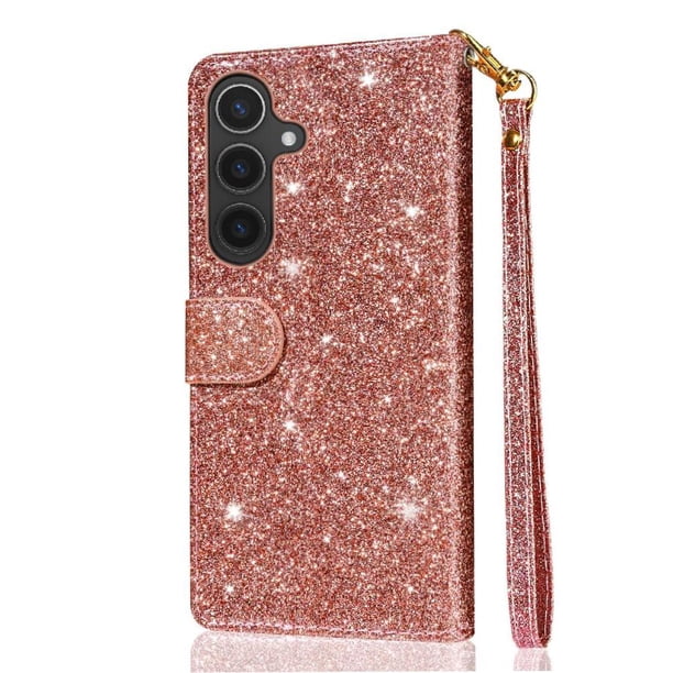 Funda para FOXDOCK Elegante funda Samsung Galaxy S25 Glitter con cremallera-Ideal para el uso diario