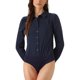 thumbnail image 1 of INSPIRE CHIC Camisa Leotardo para Mujer con Cuello Casual de Negocios con Botones y Mangas Largas Bodysuit Top XL Azul Marino, 1 of 6