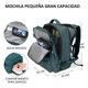thumbnail image 1 of Mochila De Viaje De Gran Capacidad Con Hombros Usb Puerto Color Verde Oscuro Diseño De La Tela Liso, 1 of 2