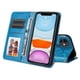 thumbnail image 5 of Funda tipo cartera FOXDOCK para iPhone 11 , diseño girasol en relieve, cuero PU, cierre magnético, soporte y tarjetero, 5 of 5