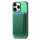 thumbnail image 3 of Funda de Cuero Magnética con Tarjetero para iPhone 15 Pro Max Cubierta Delgada Verde, 3 of 5