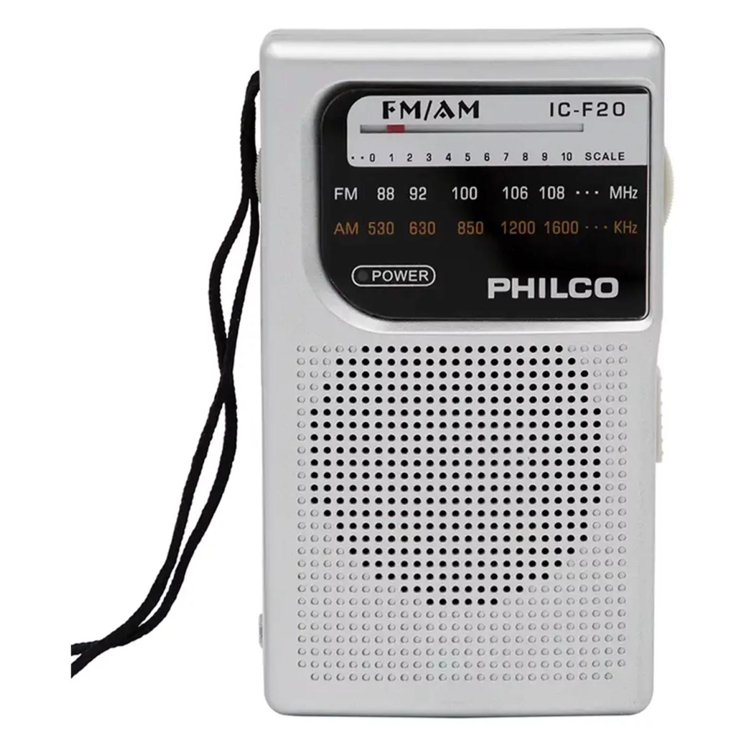 Philco - Radio De Bolsillo Retro Am Fm Gris Icf-20