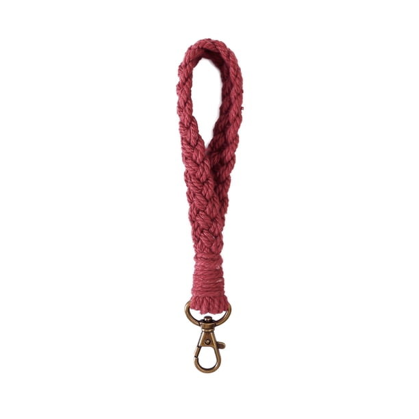Soft Macrame Keychain Boho Handmade Wristlet Bracelet Keyring Vintage Wrist Lanyard Weave Exquisite Holder For Women 1pc