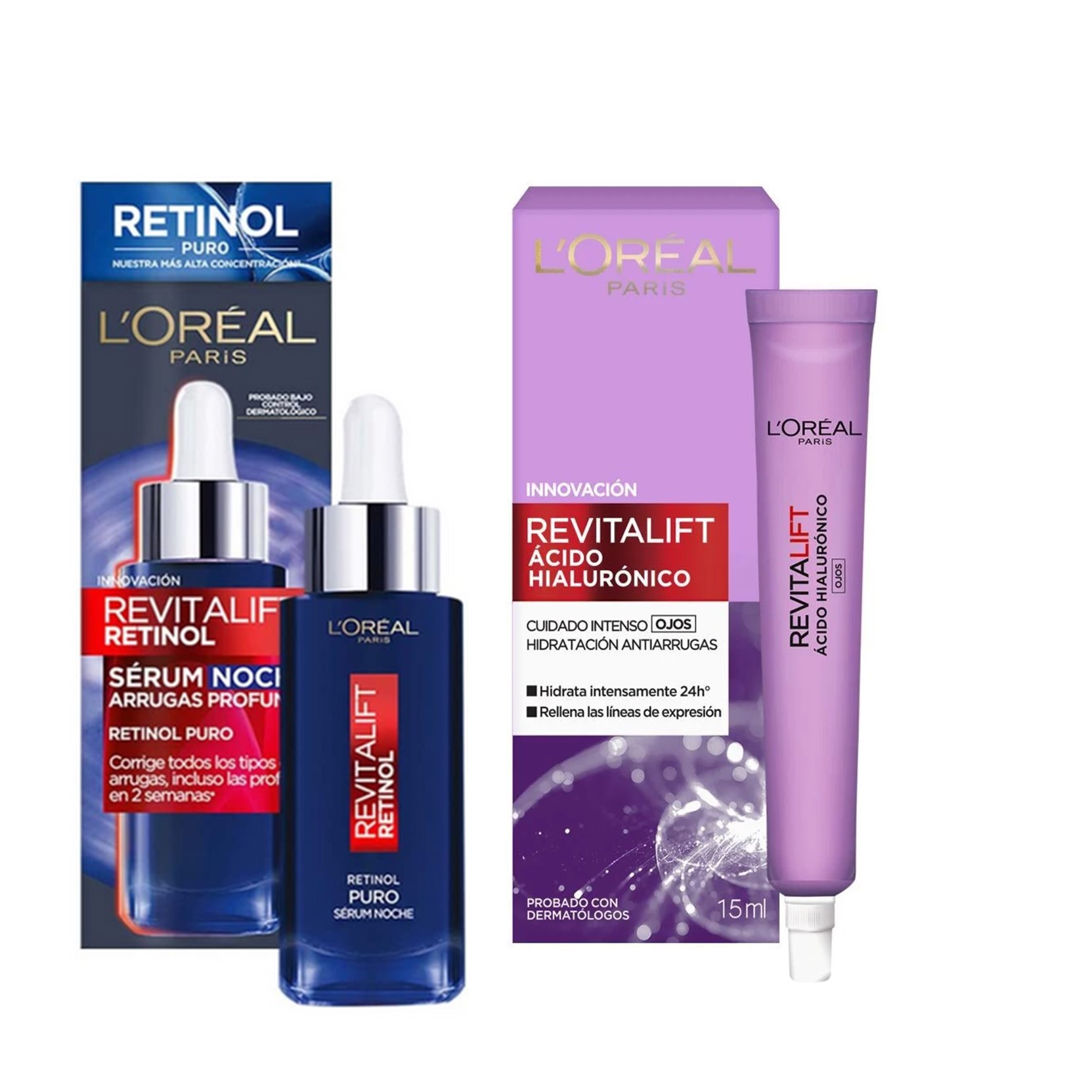 Loreal - Pack Contorno De Ojos Revitalift + Serum Retinol Noche L'Oréal