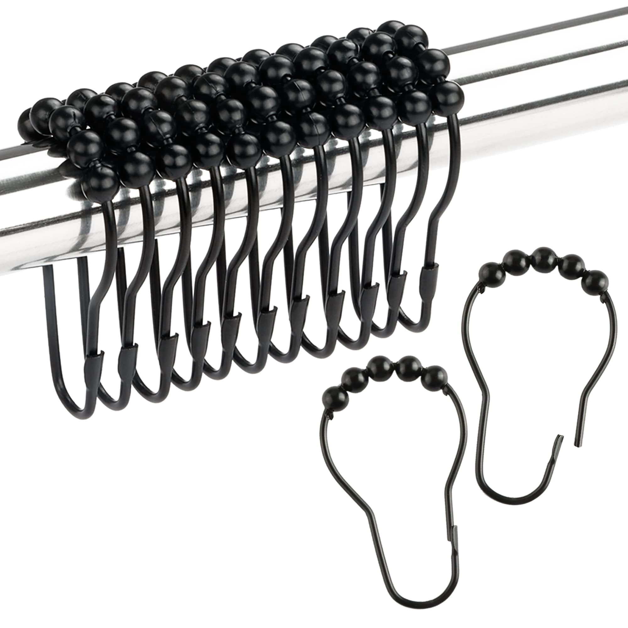 Juego De 12 Ganchos Para Cortinas De Ducha Ansxiy, De Metal Inoxidable